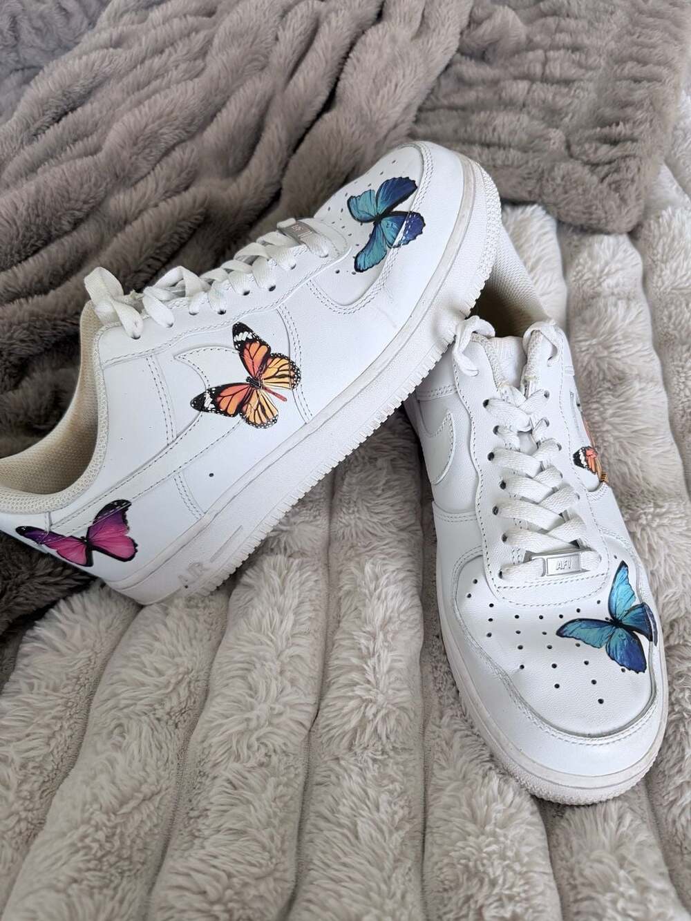 Nike Air Force 1 Low Custom Butterfly White Sneakers